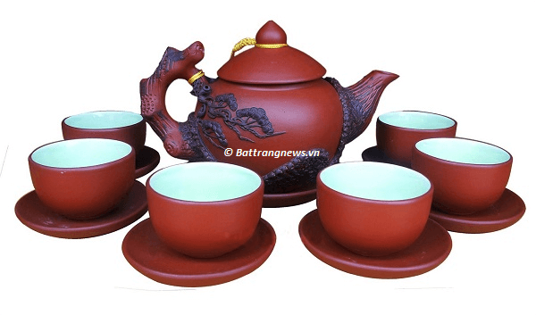 bộ ấm chén tử sa bọc đồng cao cấp