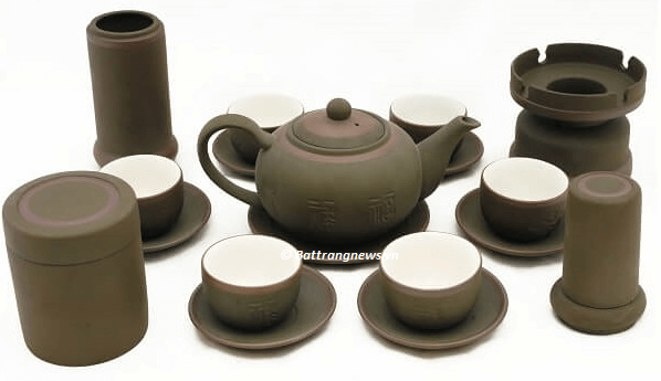 bộ ấm chén uống trà bát tràng
