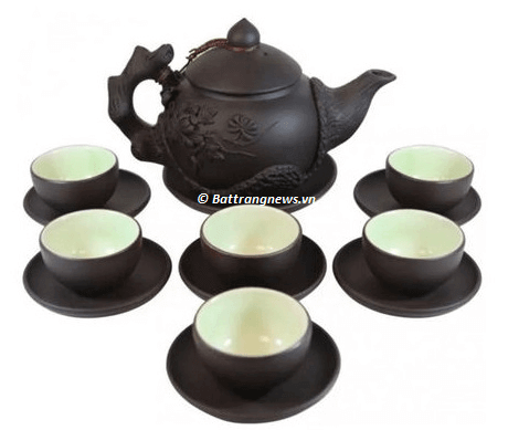 ấm chén tử sa khắc nổi