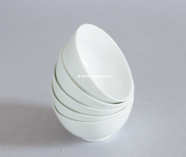 bộ bát đĩa sứ trắng in logo làm quà tặng ý nghĩa