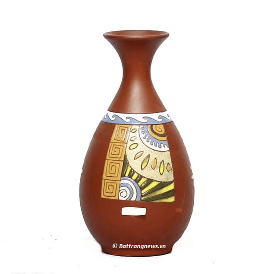 Lọ Hoa Gốm Đất Đỏ Dáng Tỳ Bà