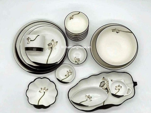 Bộ đồ ăn men trắng cao cấp