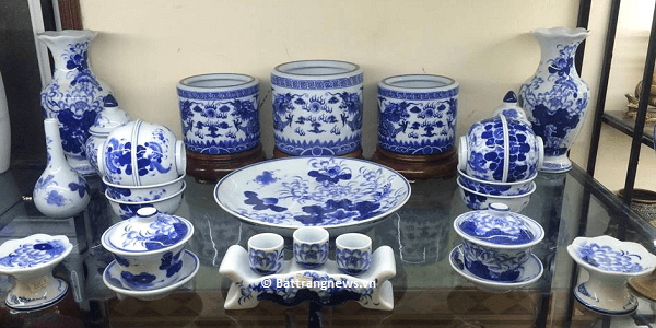 Bộ đồ thờ men lam gốm sứ Bát Tràng cao cấp