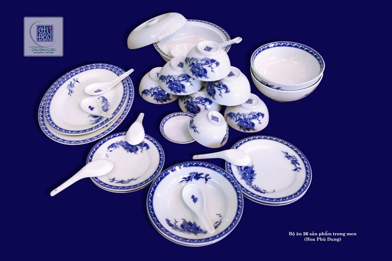 bát đĩa gốm sứ chu đậu