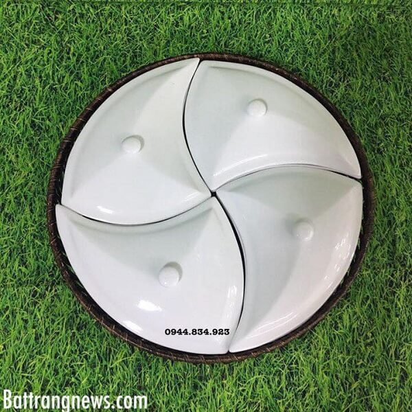 khay đựng mứt tết bằng sứ, khay đựng b&aacute;nh kẹo đẹp