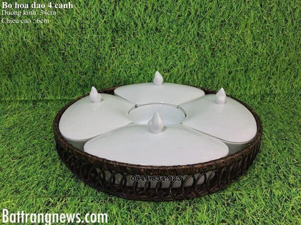 khay đựng mứt tết bằng sứ, khay đựng b&aacute;nh kẹo đẹp