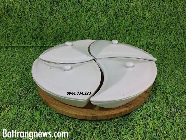 khay đựng mứt tết bằng sứ, khay đựng b&aacute;nh kẹo đẹp