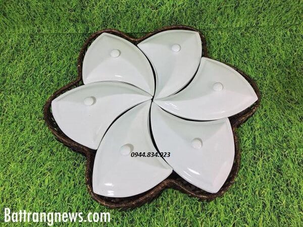 khay đựng mứt tết bằng sứ, khay đựng b&aacute;nh kẹo đẹp