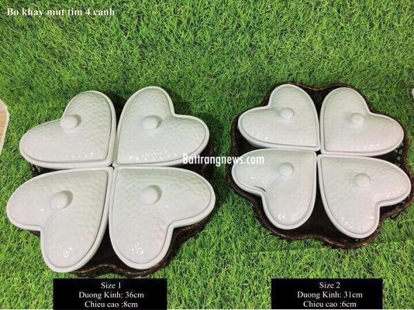 khay đựng mứt tết bằng sứ, khay đựng b&aacute;nh kẹo đẹp