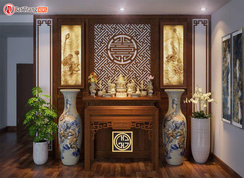 bố trí phòng thờ trong nhà ống