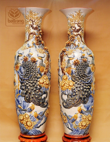 lọ lộc bình bát tràng đắp nổi