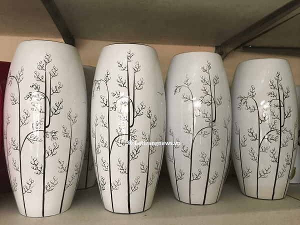 lọ hoa men trắng bát tràng