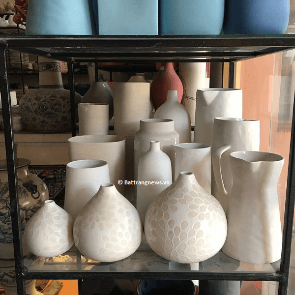 lọ hoa men trắng đa dạng mẫu mã kích thước