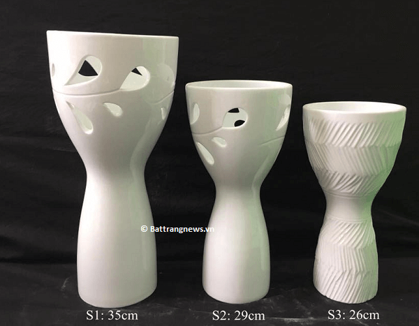 lọ hoa men trắng đẹp