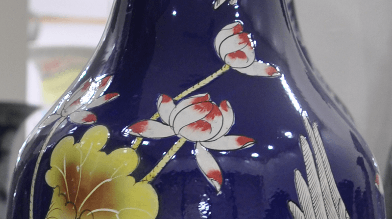 lọ lộc b&igrave;nh sen hạc men lam