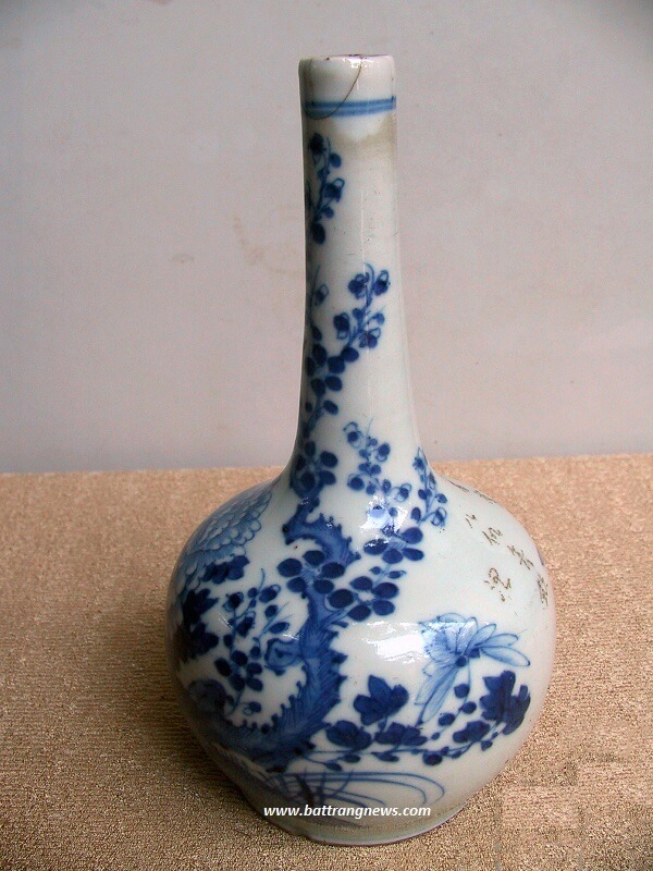 Nậm rượu hồ lô men lam