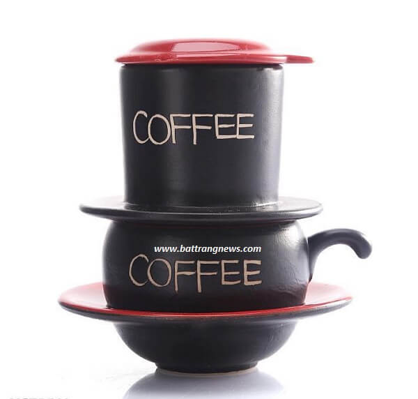 bộ phin pha cafe bằng gốm sứ có bếp đun nóng cho nhà hàng, quán cafe