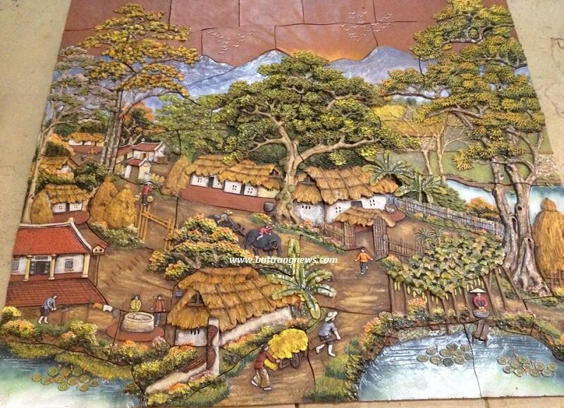 tranh gốm sứ bát tràng giá rẻ, tranh gốm ốp tường đẹp, tranh gốm sứ treo tường theo mảnh nhỏ