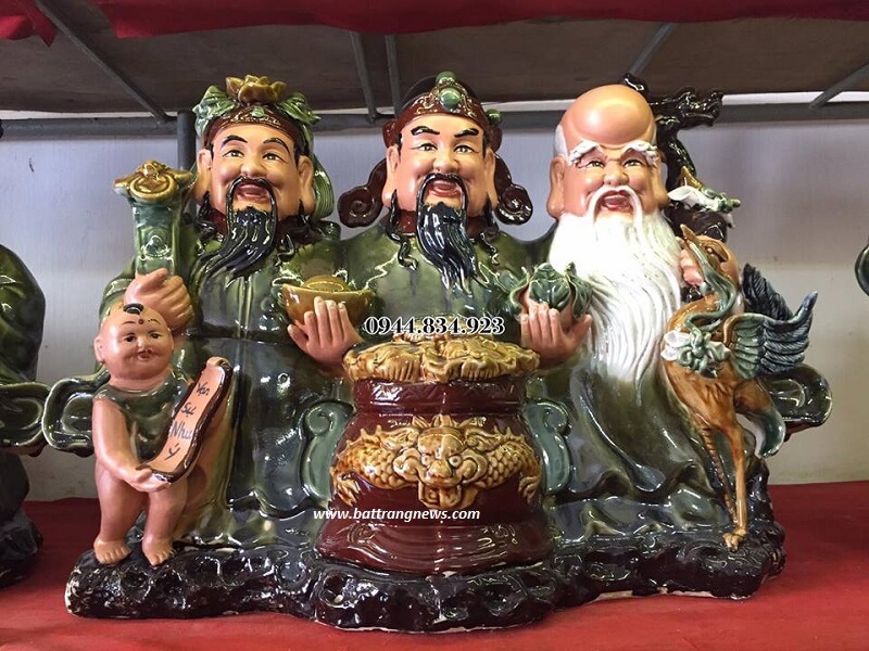 tượng Phúc Lộc Thọ bằng sứ