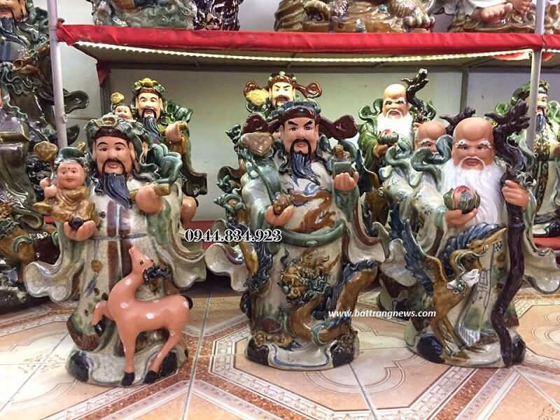 tượng Phúc Lộc Thọ bằng sứ