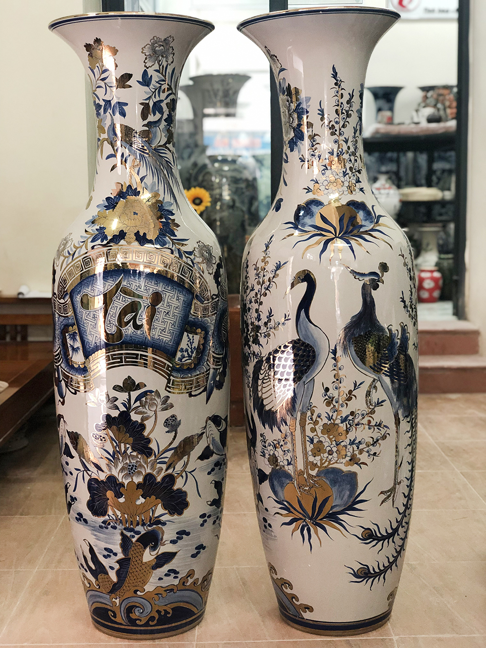 Lọ lộc b&igrave;nh B&aacute;t Tr&agrave;ng T&agrave;i Lộc vẽ v&agrave;ng c&ocirc;ng nghệ nano 1m4 2020