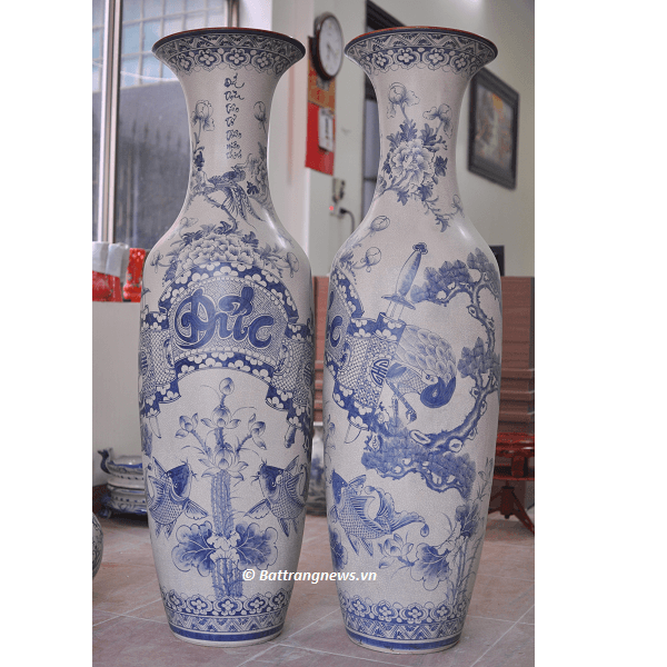 Lọ lộc b&igrave;nh Đức Ph&uacute;c cuốn thư men rạn kỹ 1m6 2