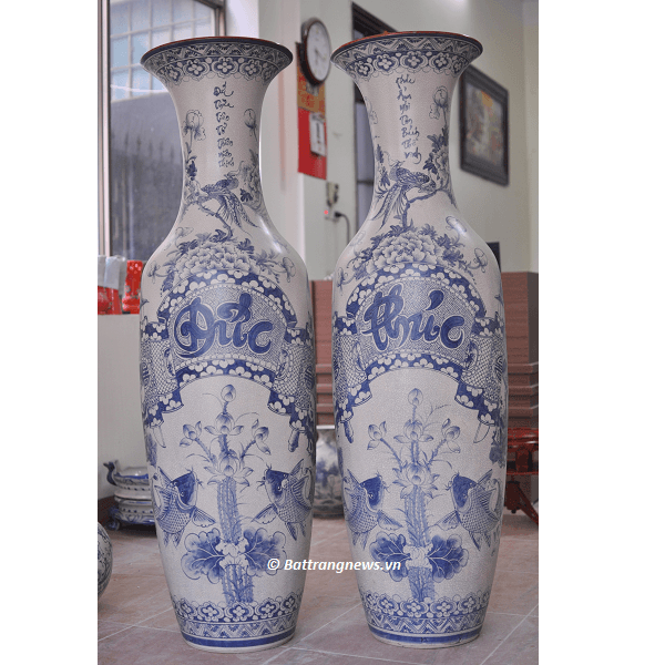 Lọ lộc b&igrave;nh Đức Ph&uacute;c cuốn thư men rạn kỹ 1m6