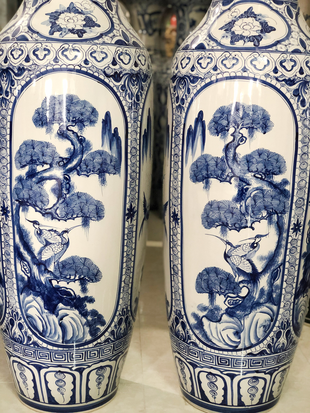 Lọ lục b&igrave;nh Tứ Qu&yacute; men lam 1m4 2