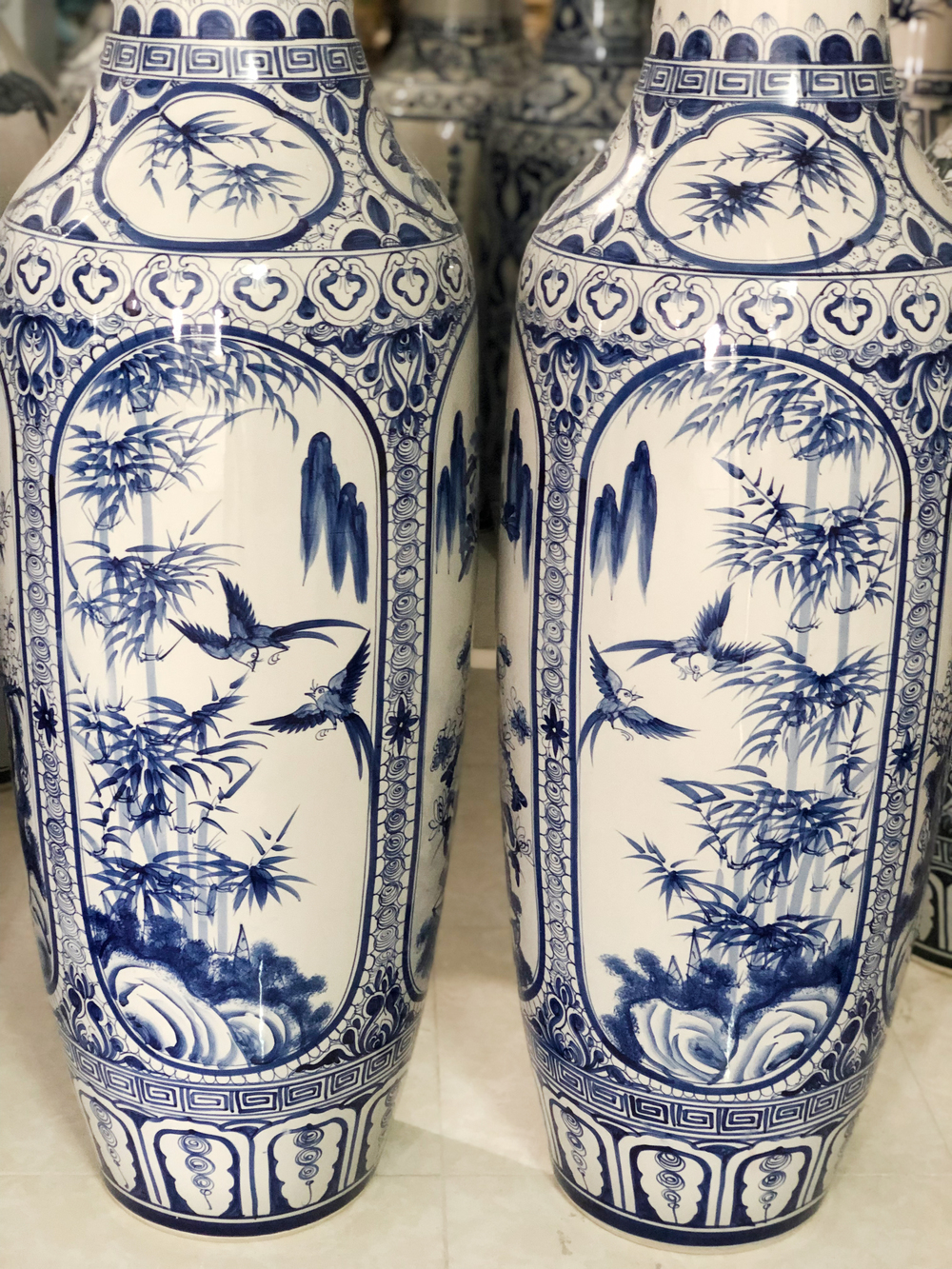 Lọ lục b&igrave;nh Tứ Qu&yacute; men lam 1m4 6