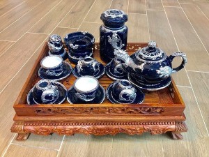 Khay trà gỗ hương đục S2(to)