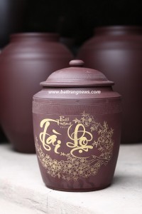 Hũ gạo tài lộc vai gang hoa 15kg