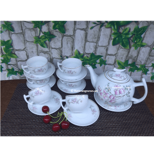 Ấm chén bát tràng in logo làm quà tặng M03