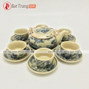 Bộ ấm chén men rạn dáng nhật