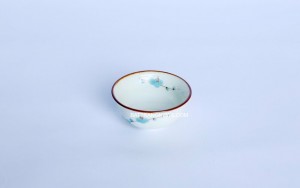 Bát chấm mắm men kem vẽ đào xanh