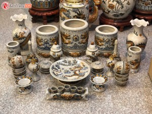 Đồ thờ cúng men rạn nổi cao cấp Bát Tràng mẫu 2 Đồ thờ cúng men rạn nổi cao cấp Bát Tràng mẫu 2