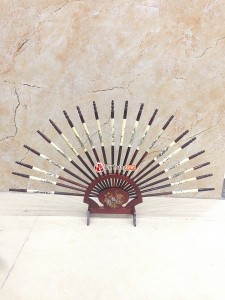 Bộ đũa thờ gỗ hương 10 dáng quạt