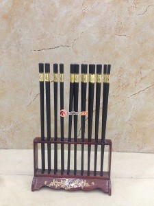 Bộ đũa thờ phít vàng 10 dáng thẳng