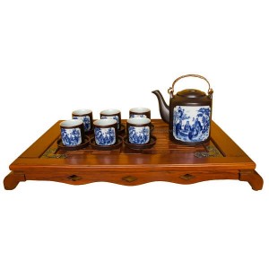 Bộ ấm tích trà xanh vẽ tiên