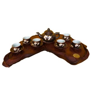 Bộ ấm trà dáng Minh Long vẽ sen