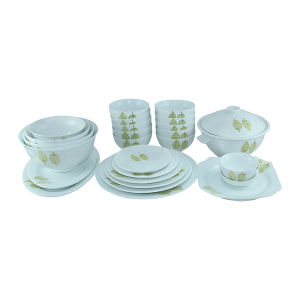 Bộ đồ ăn Bát Tràng vẽ lá đôi 25 món