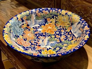 Chậu nước thả hoa vuốt tay Cửu Hạc Du Xuân