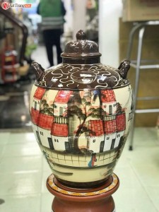 Chum sứ Bát Tràng vẽ phố cổ Hà Nội 30 lít