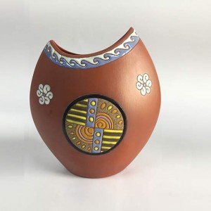 Lọ Hoa Gốm Đất Đỏ Dáng Ovan