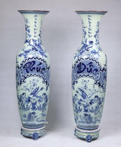 Lọ lộc bình cuốn thư Phúc Đức men ngọc vẽ kỹ 1m6 2018