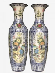 Lọ lộc bình Tứ Quý men màu 1m4 vẽ kỹ 2019