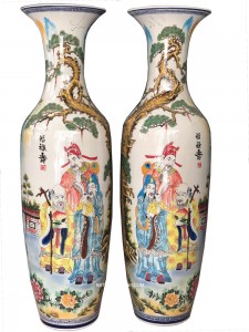 Lọ lộc bình Phúc Lộc Thọ - Tam Đa men màu 1m6 2019