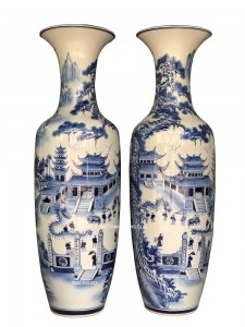 Lọ lộc bình Quốc Thái Dân An men lam vẽ kỹ 1m6 dáng béo 2019