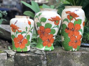 Set bộ lọ hoa dâm bụt vàng