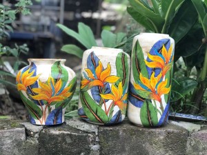 Set bộ lọ hoa Bát Tràng chim thiên đường