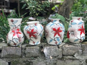 Set bộ lọ hoa Bát Tràng hoa lan